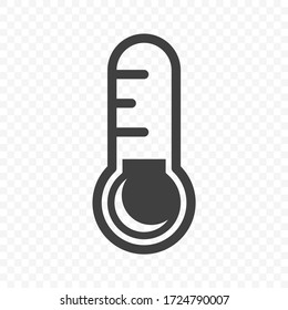 Thermometersymbol Minimalistisches Bild eines Thermometers mit einer einfachen Skala und Quecksilber. Isolierter Vektor auf transparentem PNG-Hintergrund.