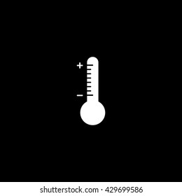Thermometer Icon On Black Background