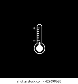 Thermometer Icon On Black Background