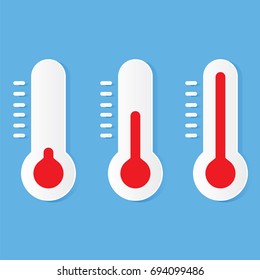 thermometer icon on blue background vector illustration

