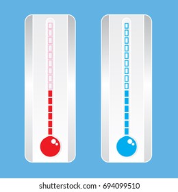 thermometer icon on blue background vector illustration

