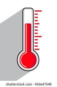 Thermometer icon on colored background