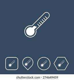 Thermometer Icon on Flat UI Colors with Different Shapes. Eps-10.