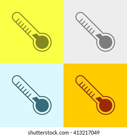 Thermometer Icon on Four Different Backgrounds. Eps-10.