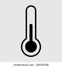 Thermometer icon  on a grey background