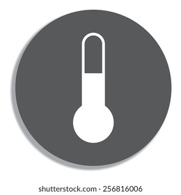 Thermometer icon on a grey background