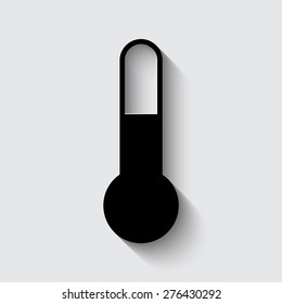 Thermometer icon  on a grey background