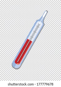thermometer icon on transparent background. vector