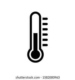 Thermometer icon, on white background, vector image.