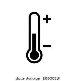 Thermometer icon, on white background, vector image.