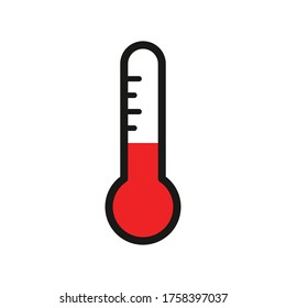 Thermometer-Symbol auf weißem Hintergrund. Thermometer - medizinisches Gerät zur Messung der Temperatur flach Vektorsymbol für Apps und Websites. Vektorgrafik.	