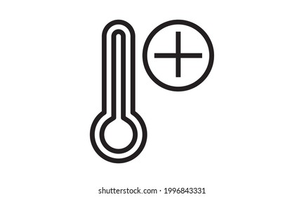 Thermometer-Symbol auf weißem Hintergrund, Vektorbild