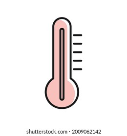 Thermometer icon on white background. Perfect use for web, pattern, design, icon, ui, ux, etc.