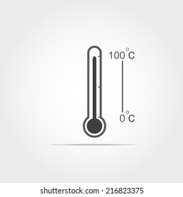 Thermometer icon on white background
