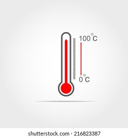 Thermometer icon on white background