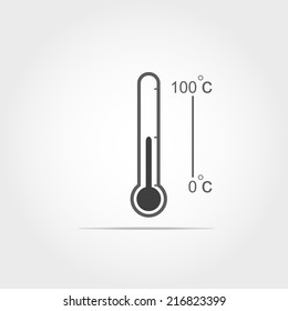 Thermometer icon on white background