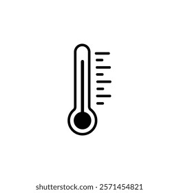 Thermometer icon, on white background, vector image.