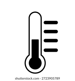 Icono del termómetro sobre fondo blanco