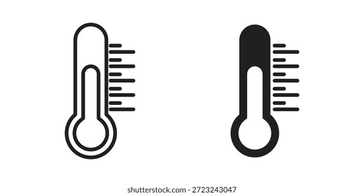 Thermometer icon outline and solid vector sign, linear pictograms
