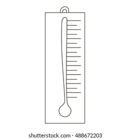 Thermometer icon in outline style isolated on white background. Measurement symbol vector illustration