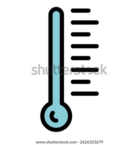 Thermometer icon. Outline thermometer vector icon color flat isolated