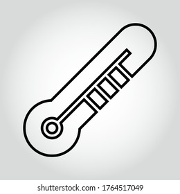 Thermometer icon, outline vector sign, linear style pictogram isolated on white. Symbol, logo illustration. Editable stroke. Eps10 vector illustration.