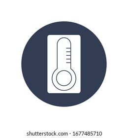 thermometer icon over white background, block style, vector illustration