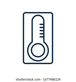 thermometer icon over white background, line style, vector illustration