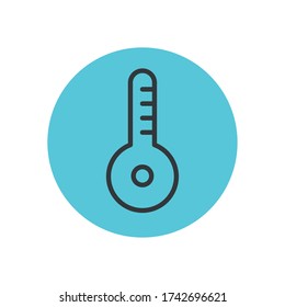 thermometer icon over white background, block line style, vector illustration