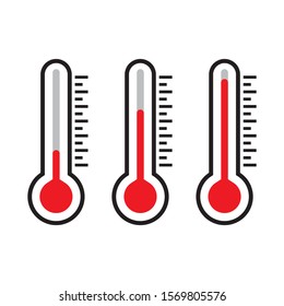 Thermometer icon, red thermometer, isolated vector illustration