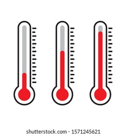 Thermometer icon, red thermometer, isolated vector illustration