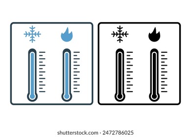 Thermometer icon. icon related to weather. suitable for web site, app, user interfaces, printable etc. solid icon style. simple vector design editable