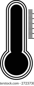 Thermometersymbol mit Lineal auf weißem Hintergrund
