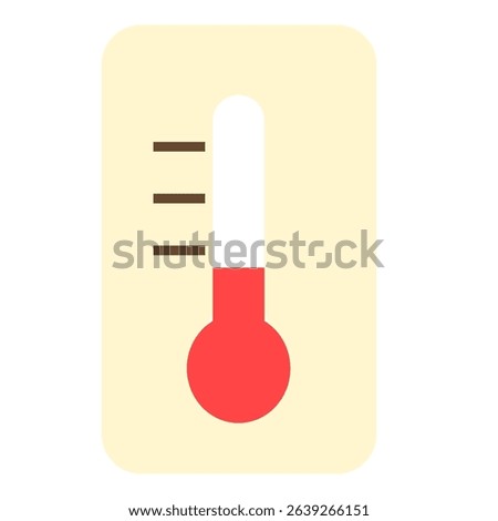 Thermometer Icon with Scale Showing Moderate Temperature