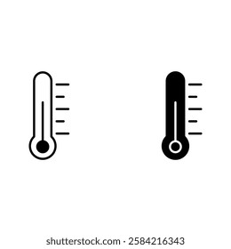 Thermometer icon set color editable on white background