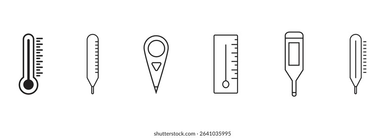 Thermometer icon set. Electronic thermometer icons. Vector illustrator. eps10