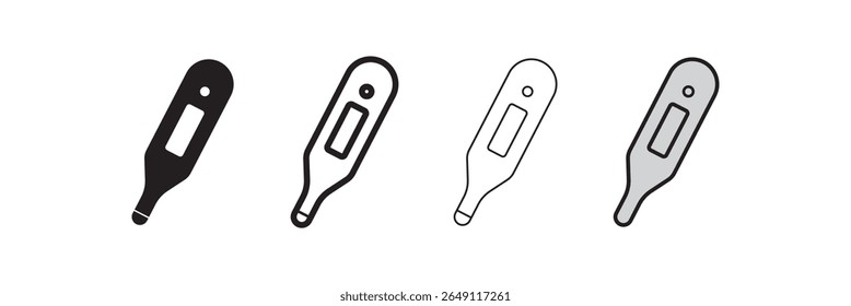 Conjunto de ícones do termômetro. Ícones eletrônicos do termômetro. símbolo de temperatura em linha e estilo plano para aplicativos e sites, ilustração vetorial. eps10