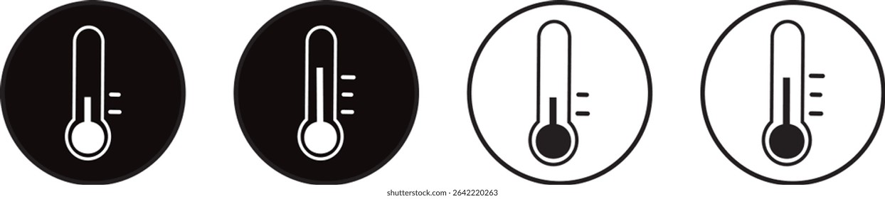 Thermometer icon set. flat vector bicolor icon,weather icons,Weather Sign,thermometer High and low temperature, icon collection on white symbol background.
