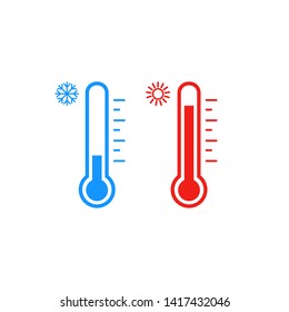 Thermometer Icon Set Hot Cold Weather Stock Vector Royalty Free Shutterstock