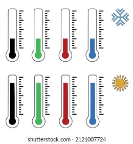 Thermometer icon set isolated on white background. Vector illustration