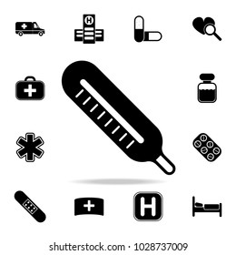 Thermometer icon. Set of Medicine and hospital icons. Premium quality graphic design. Sign sand symbols collection, simple icons for websites, web design on white background