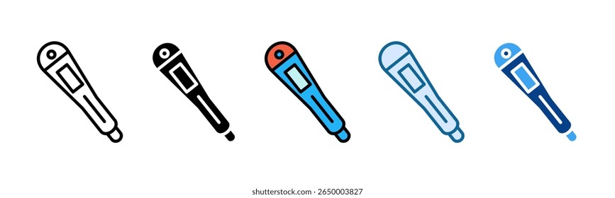 Conjunto de ícones do termômetro Coleção de estilos múltiplos