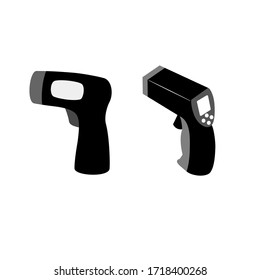 Thermometer icon set on white background. Temperature. Sihouette vector design.