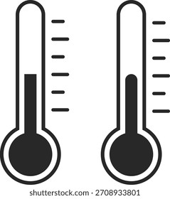 Conjunto de iconos de termómetro. Símbolos de salud de medición de temperatura. Interfaz de datos de sensores y control del clima. Medidor de temperatura y Colección de medición de grado digital
