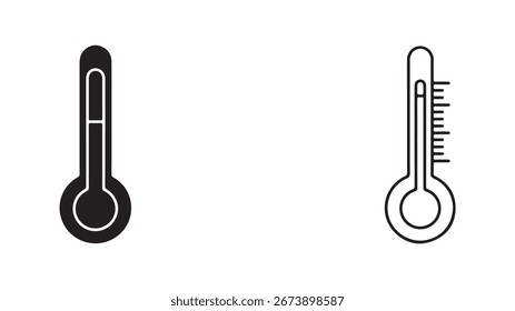 Thermometer icon set with transparent background
