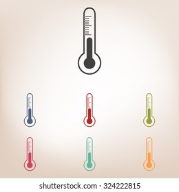 Thermometer icon set, vector illustration 