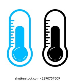 Icono de Icono de Icono de pronóstico del tiempo Icono de widget de meteorología del clima. Símbolo electrónico de temperatura del termómetro. Icono de temperatura Fahrenheit Dispositivo médico Icono de tubo de prueba.