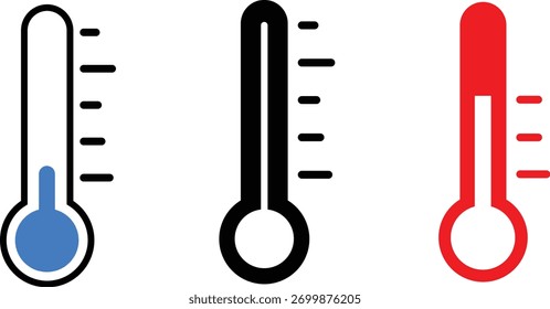 thermometer icon set. weather icons. Weather Sign. Temperature Scale Symbol. Warm cold Symbol
