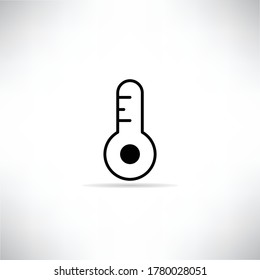 thermometer icon with shadow on gray background vector