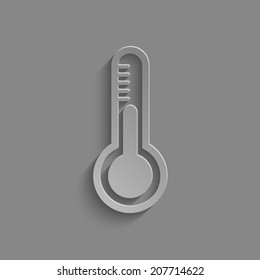 Thermometer icon with shadow on a grey background